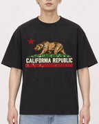 Mockup Boxy Heavyweight Tee Black male close-up 01