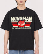 Mockup Boxy Heavyweight Tee Black male close-up 11