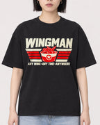 Mockup Boxy Heavyweight Tee Black female close-up 11