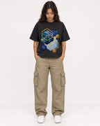 Mockup Boxy Heavyweight Tee Black female full-body 06