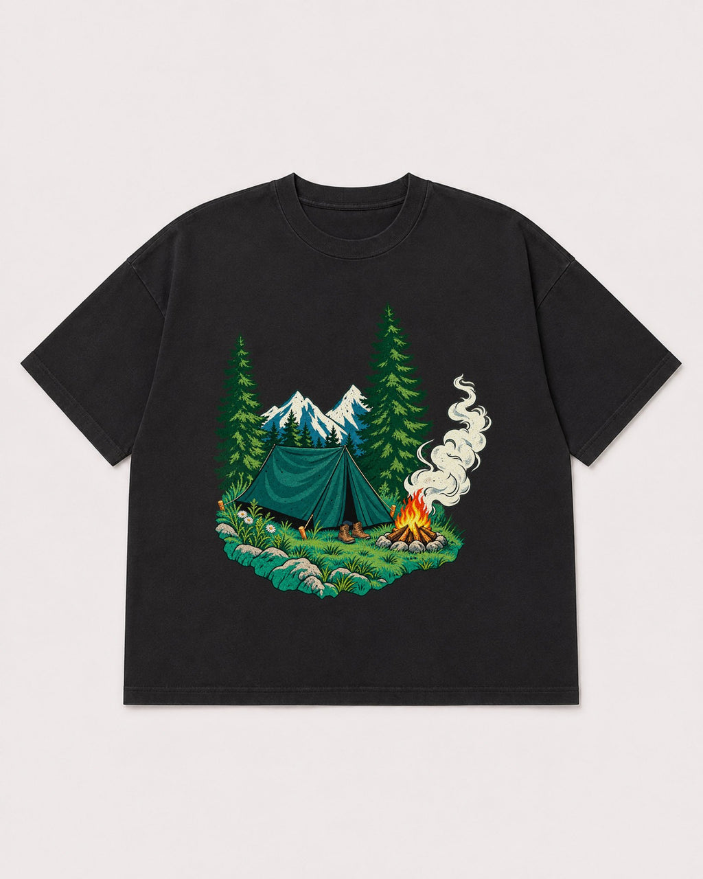 Mockup Boxy Heavyweight Tee Black product