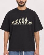Mockup Boxy Heavyweight Tee Black male close-up 07