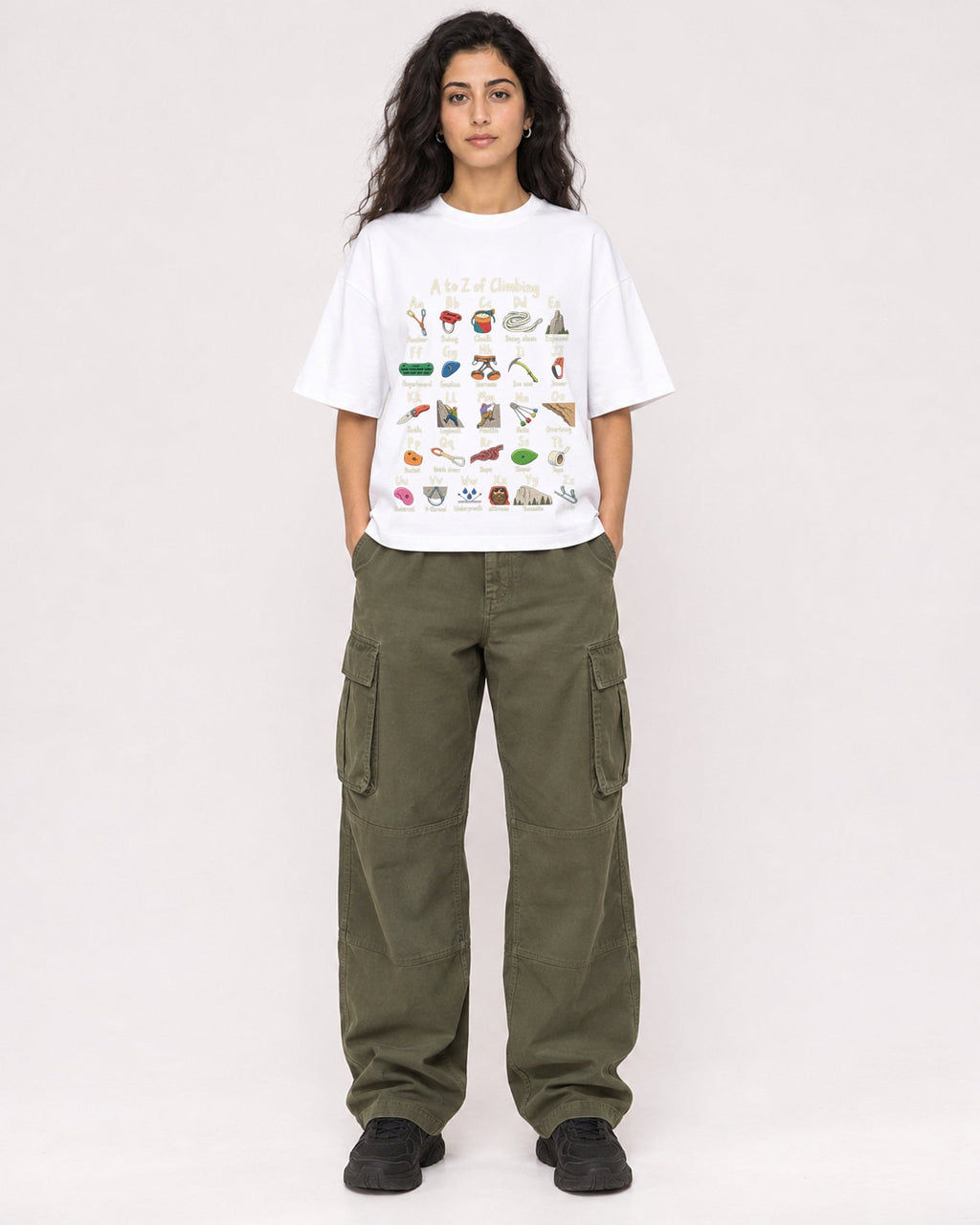 Mockup Boxy Heavyweight Tee White female full-body 07