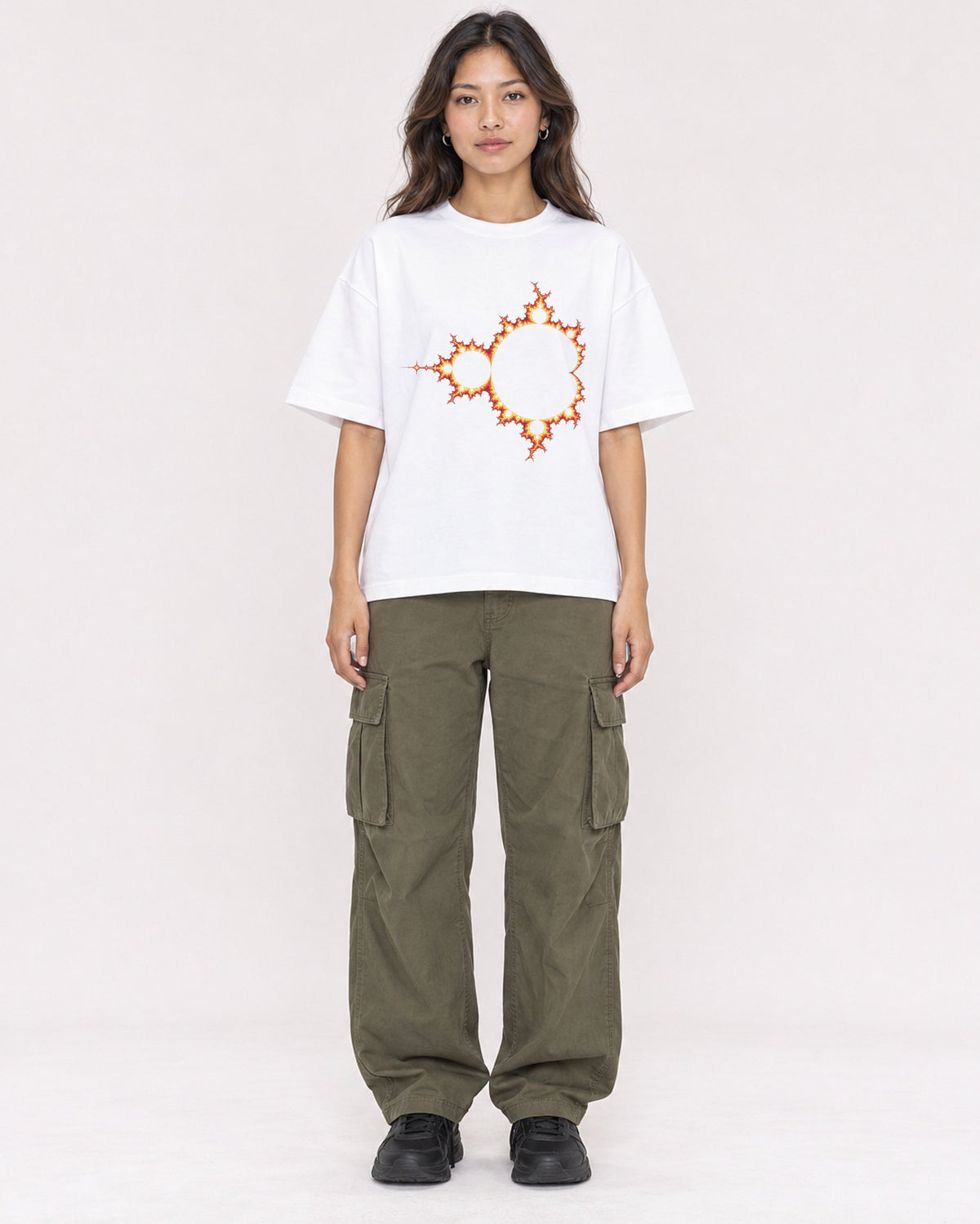 Mockup Boxy Heavyweight Tee White female full-body 02