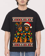 Mockup Boxy Heavyweight Tee Black male close-up 03