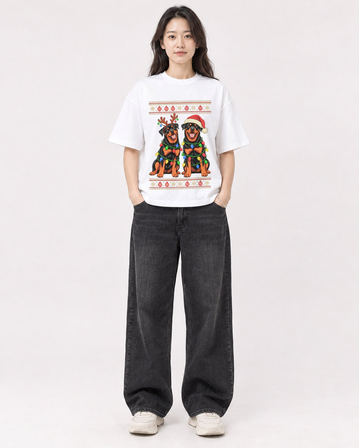 Mockup Boxy Heavyweight Tee White female full-body 03