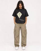 Mockup Boxy Heavyweight Tee Black female full-body 06