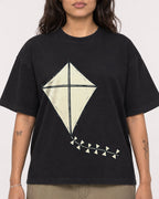 Mockup Boxy Heavyweight Tee Black female close-up 06