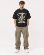 Mockup Boxy Heavyweight Tee Black male full-body 08