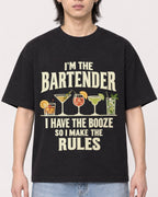 Mockup Boxy Heavyweight Tee Black male close-up 41
