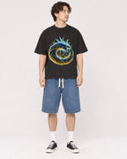 Mockup Boxy Heavyweight Tee Black male full-body 03