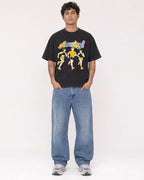 Mockup Boxy Heavyweight Tee Black male full-body 06