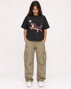 Mockup Boxy Heavyweight Tee Black female full-body 06