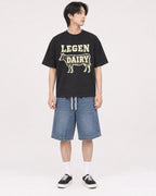 Mockup Boxy Heavyweight Tee Black male full-body 11