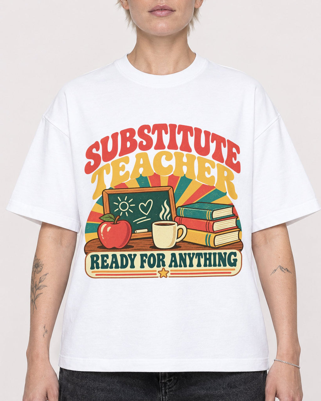 Mockup Boxy Heavyweight Tee White female close-up 48