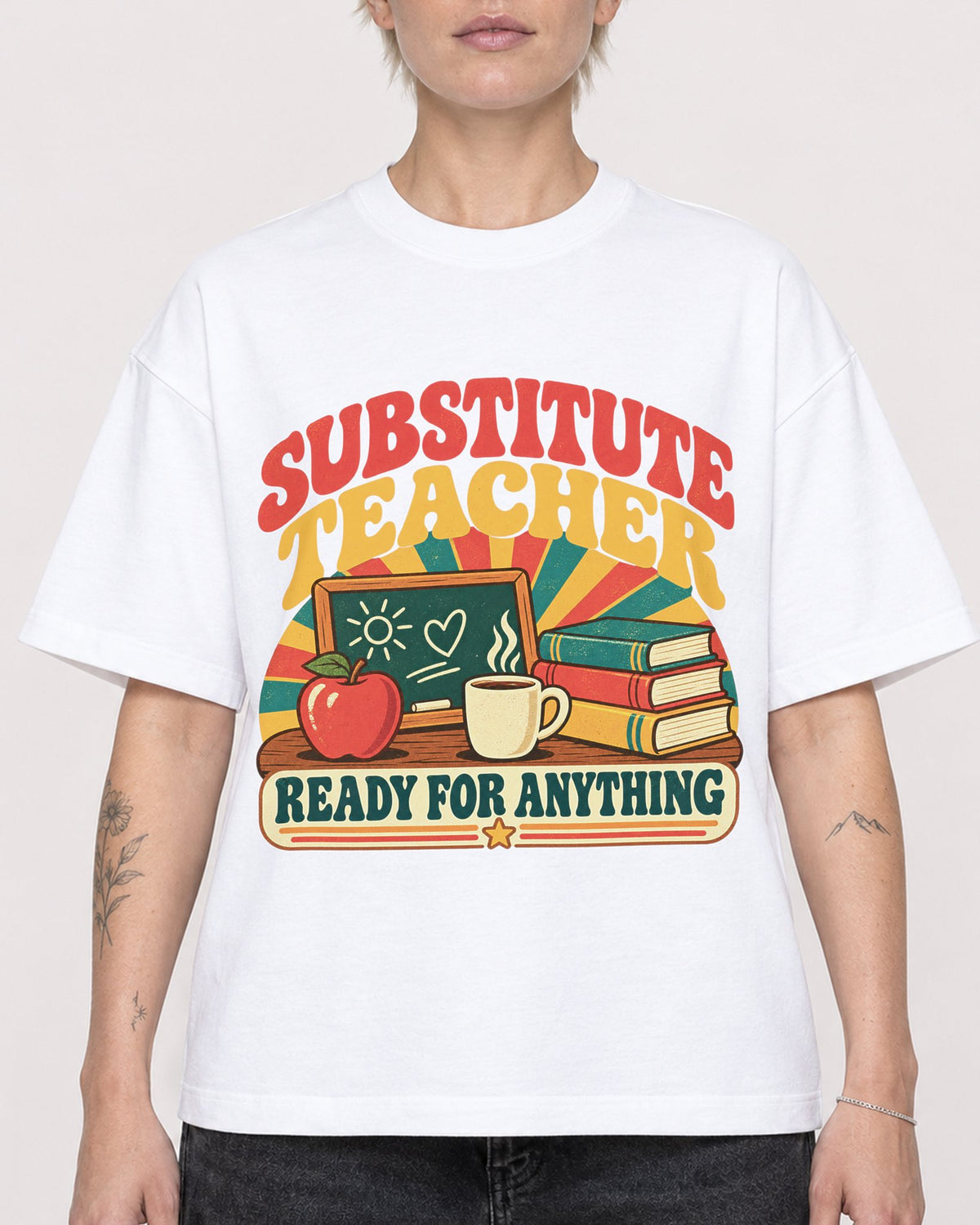 Mockup Boxy Heavyweight Tee White female close-up 48