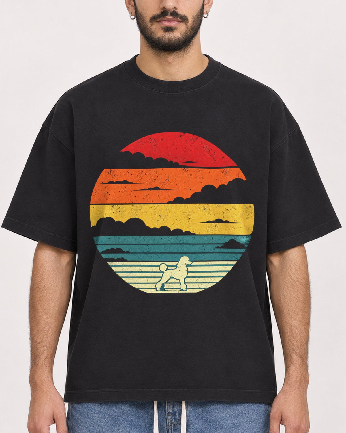 Mockup Boxy Heavyweight Tee Black male close-up 07
