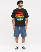 Mockup Boxy Heavyweight Tee Black male full-body 07