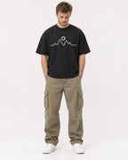 Mockup Boxy Heavyweight Tee Black male full-body 08