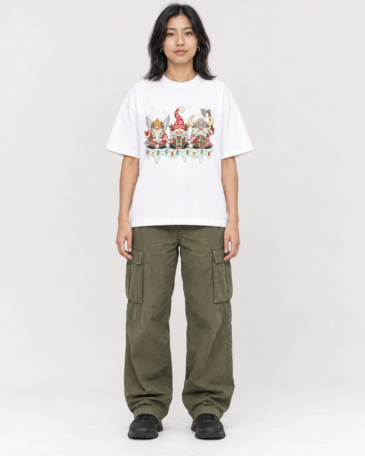 Mockup Boxy Heavyweight Tee White female full-body 22
