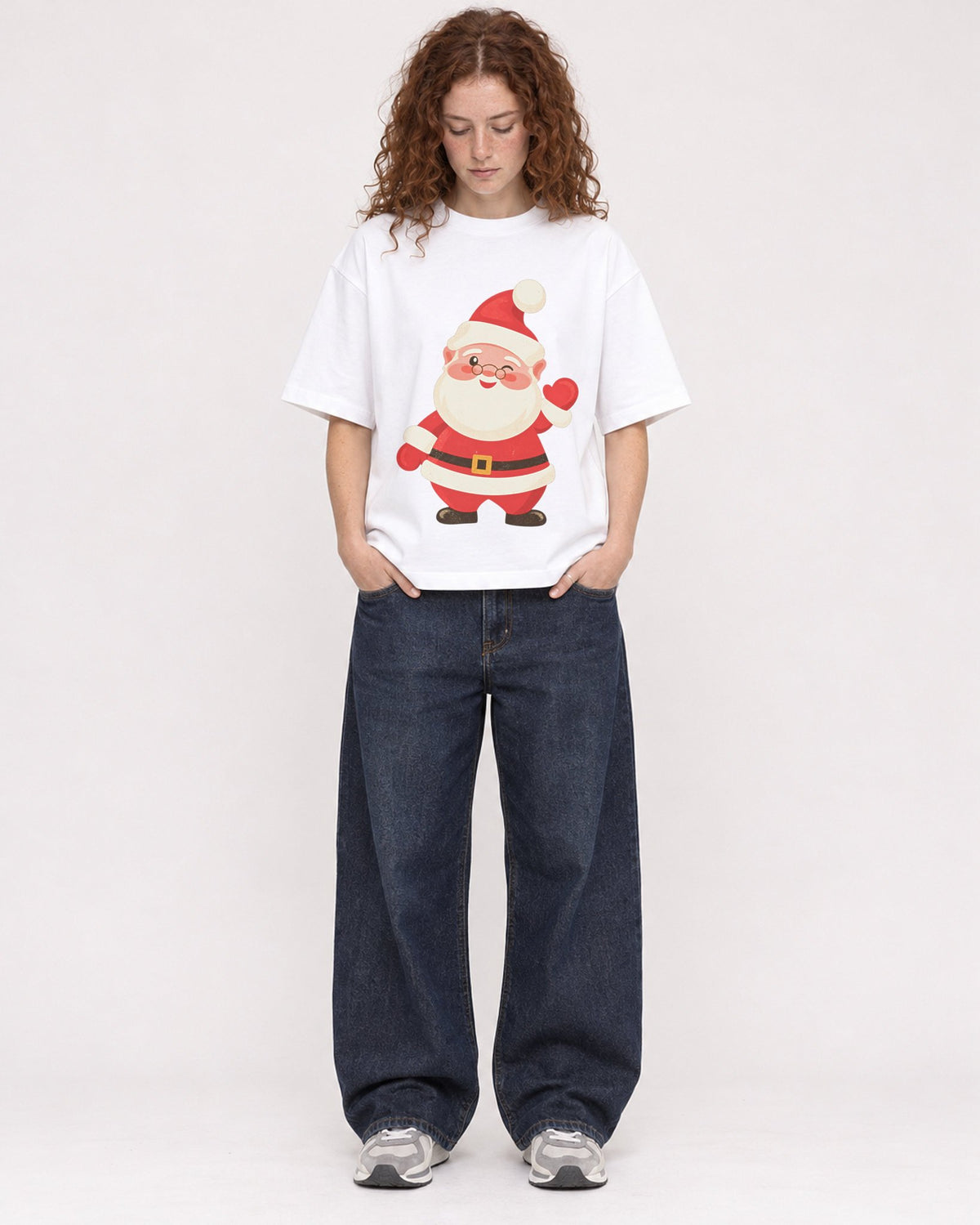 Mockup Boxy Heavyweight Tee White female full-body 09