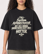 Mockup Boxy Heavyweight Tee Black female close-up 10