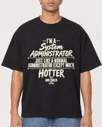 Mockup Boxy Heavyweight Tee Black male close-up 10