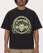 Mockup Boxy Heavyweight Tee Black male close-up 04