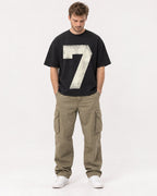 Mockup Boxy Heavyweight Tee Black male full-body 08