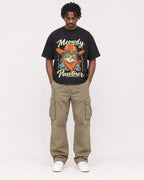 Mockup Boxy Heavyweight Tee Black male full-body 04