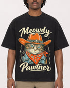 Mockup Boxy Heavyweight Tee Black male close-up 04