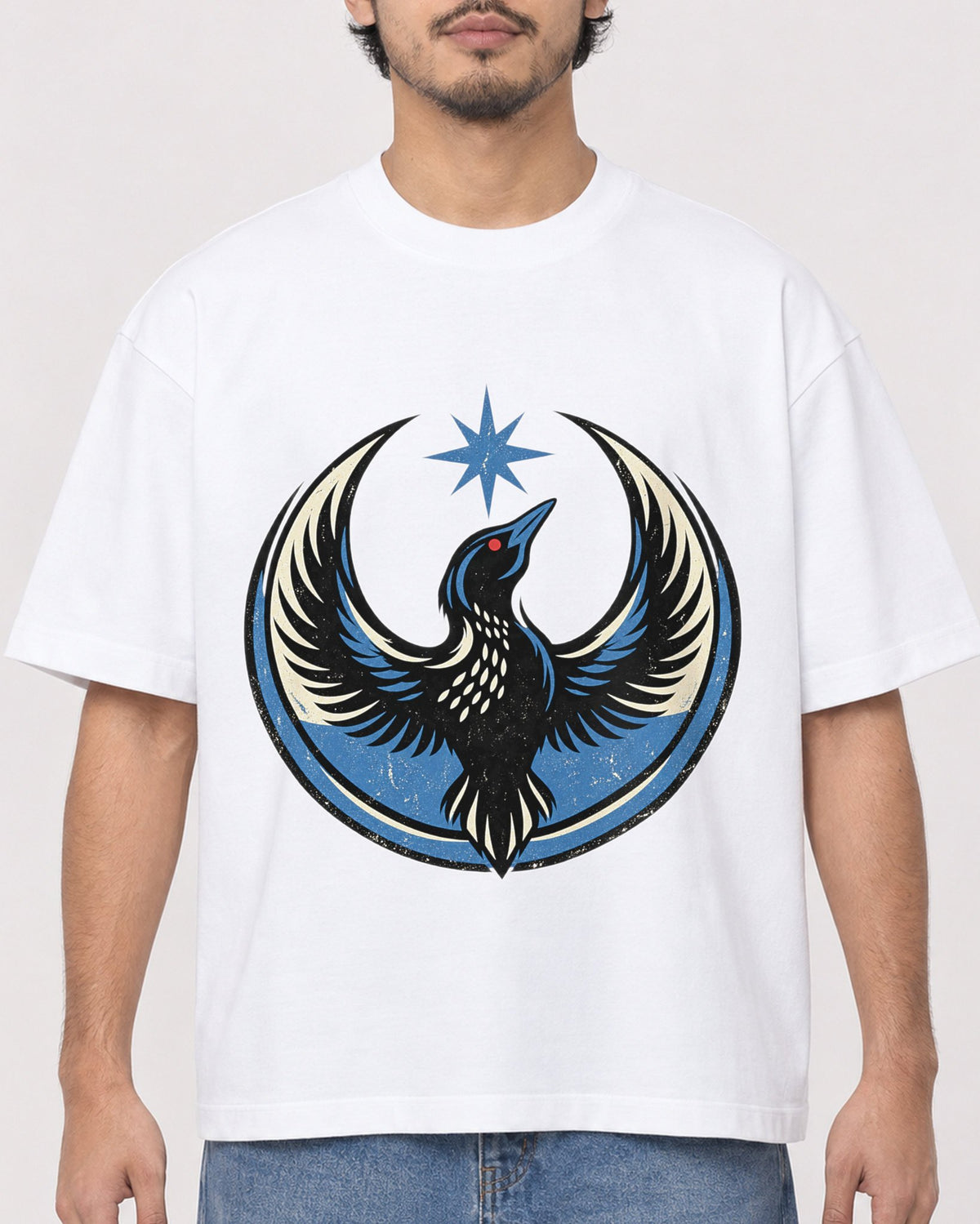 Mockup Boxy Heavyweight Tee White male close-up 02