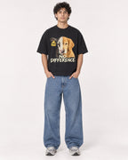 Mockup Boxy Heavyweight Tee Black male full-body 26