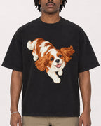 Mockup Boxy Heavyweight Tee Black male close-up 04