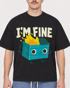 Mockup Boxy Heavyweight Tee Black male close-up 39