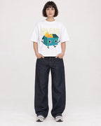 Mockup Boxy Heavyweight Tee White female full-body 39