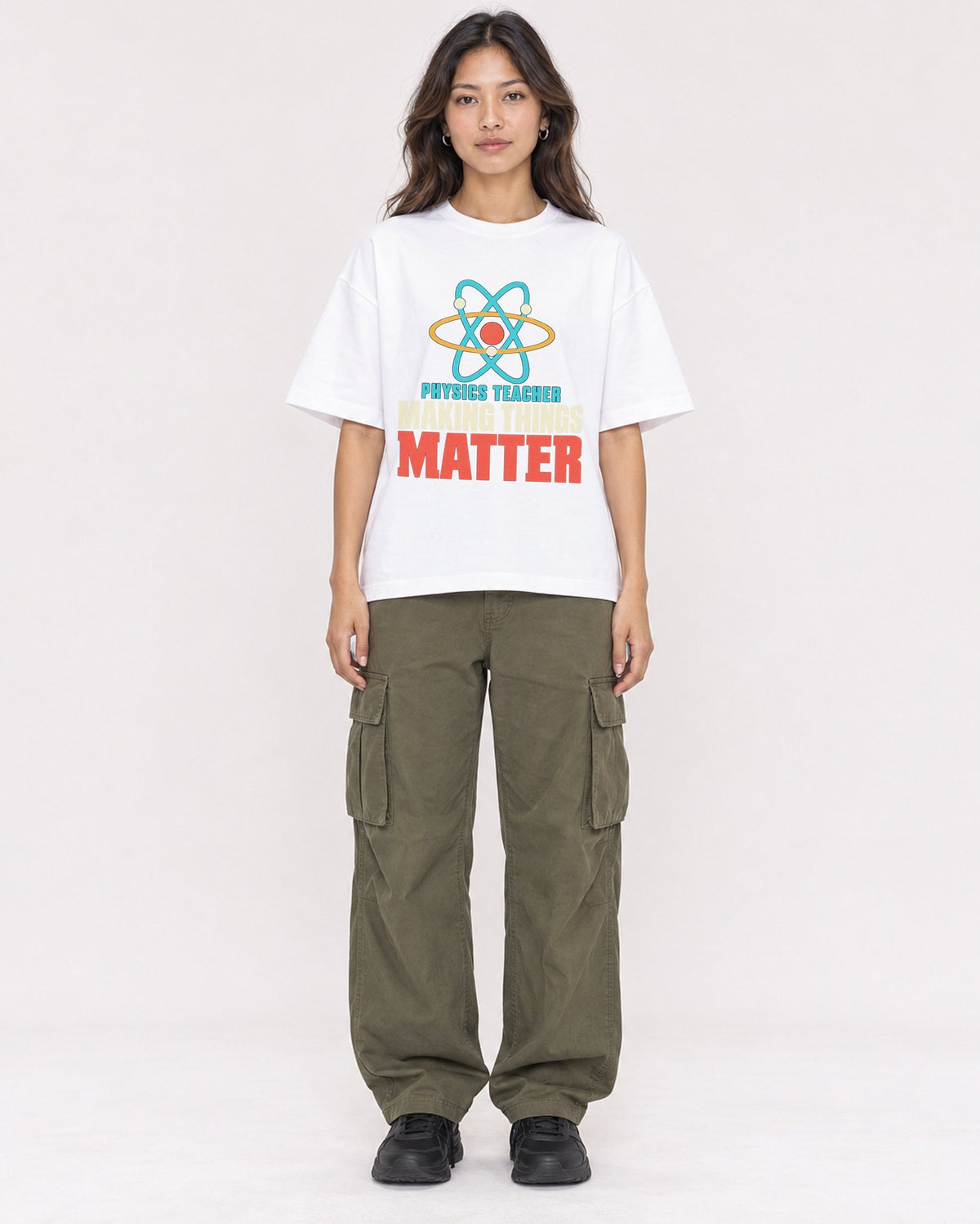 Mockup Boxy Heavyweight Tee White female full-body 02