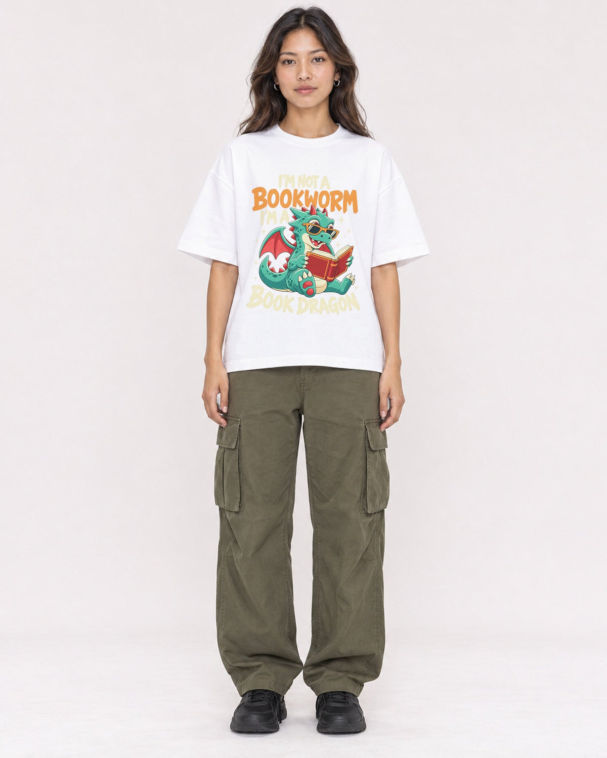 Mockup Boxy Heavyweight Tee White female full-body 02