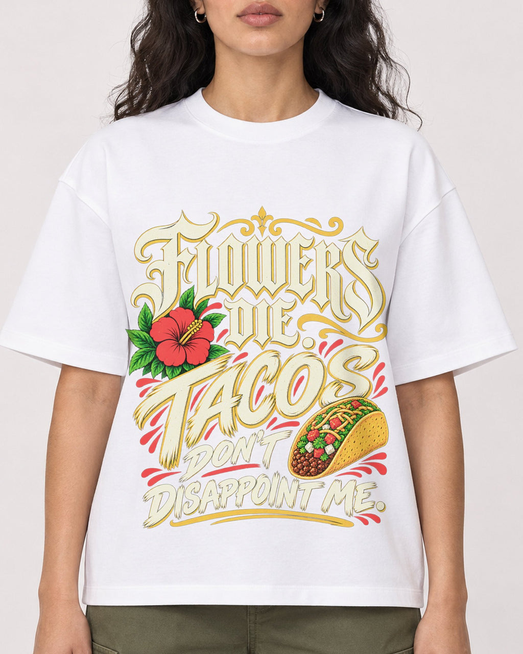 Mockup Boxy Heavyweight Tee White female close-up 07
