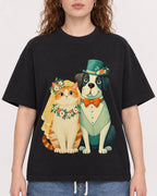 Mockup Boxy Heavyweight Tee Black female close-up 09