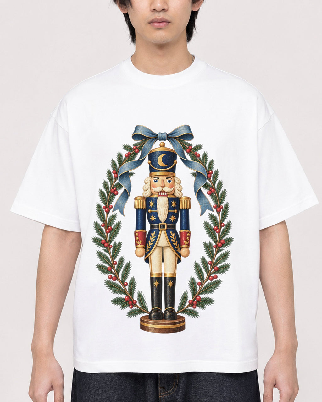 Mockup Boxy Heavyweight Tee White male close-up 11
