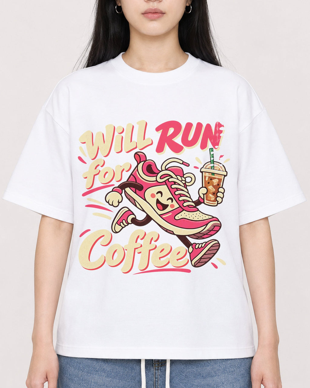 Mockup Boxy Heavyweight Tee White female close-up 01