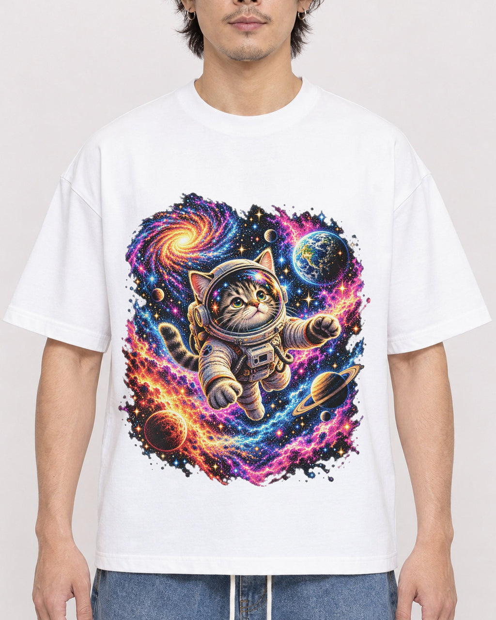 Mockup Boxy Heavyweight Tee White male close-up 03