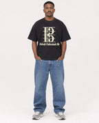Mockup Boxy Heavyweight Tee Black male full-body 14