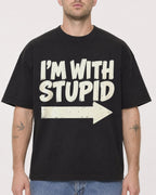 Mockup Boxy Heavyweight Tee Black male close-up 18