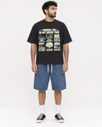 Mockup Boxy Heavyweight Tee Black male full-body 07