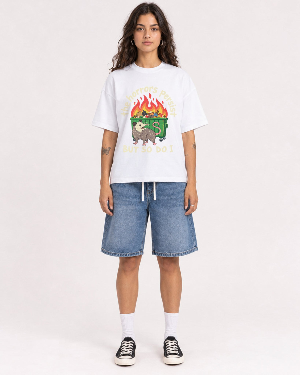 Mockup Boxy Heavyweight Tee White female full-body 06
