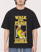 Mockup Boxy Heavyweight Tee Black male close-up 03