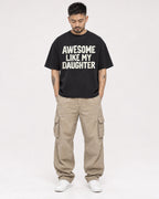 Mockup Boxy Heavyweight Tee Black male full-body 12