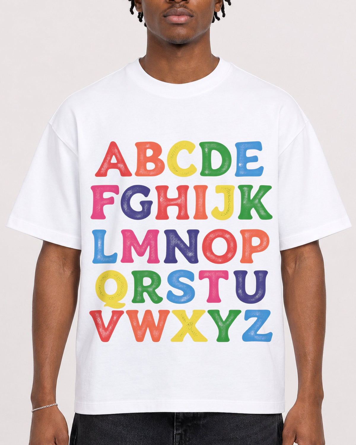 Mockup Boxy Heavyweight Tee White male close-up 05